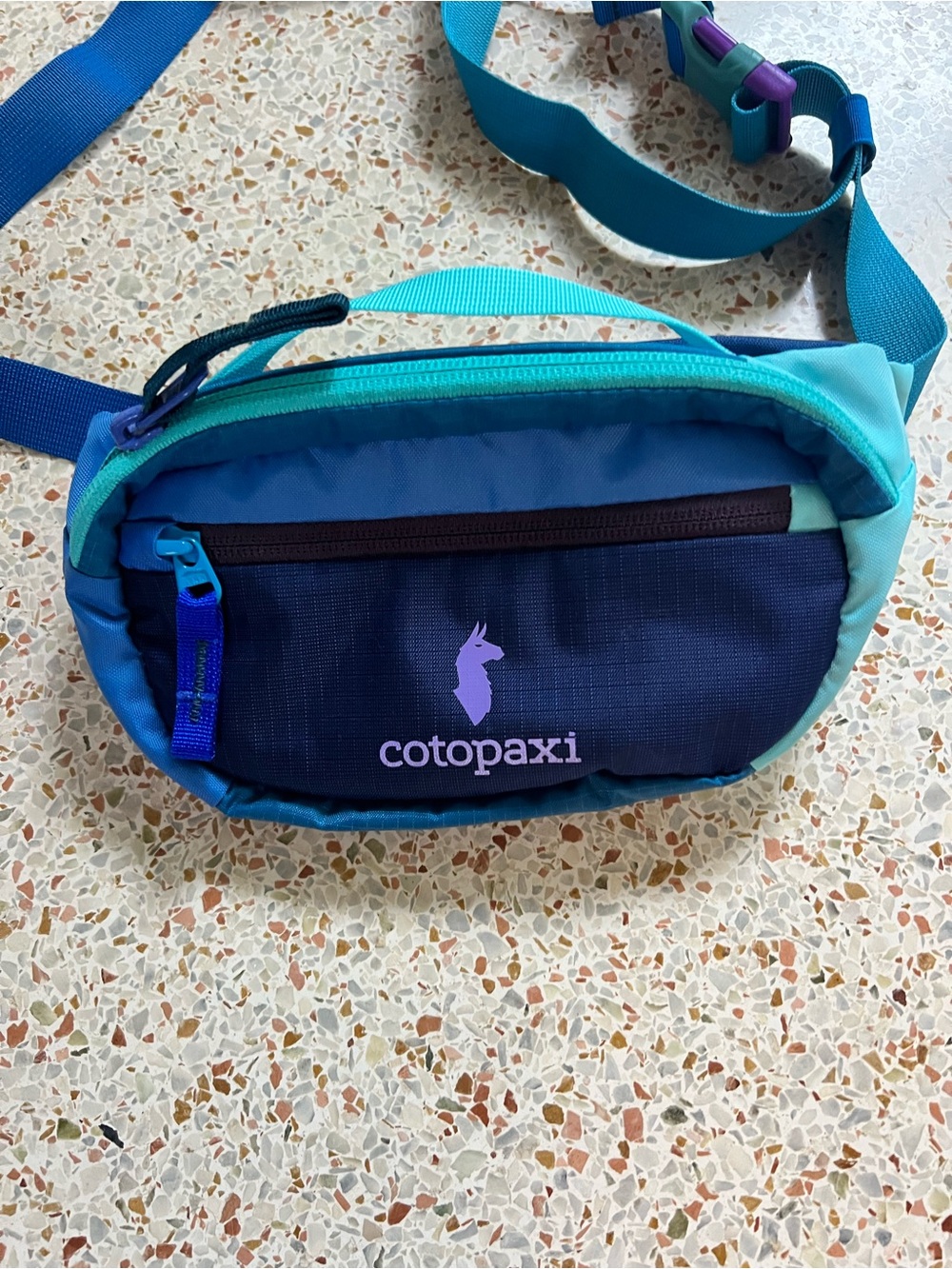 cotopaxi Teal, Navy & Light Blue Compact Waist Pack - Picture 3 of 4